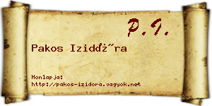 Pakos Izidóra névjegykártya
